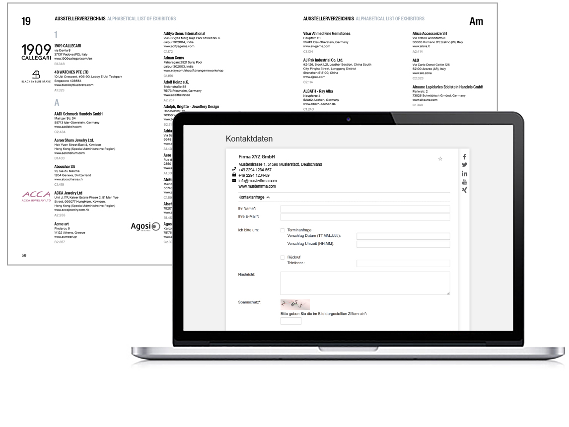 Ausstellerprofil online & print