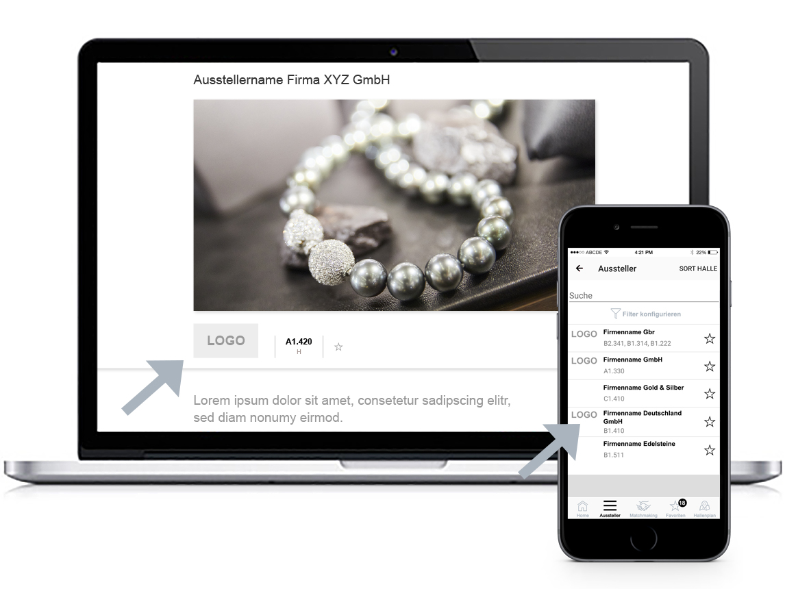 Logo and key visual on the exhibitor profile