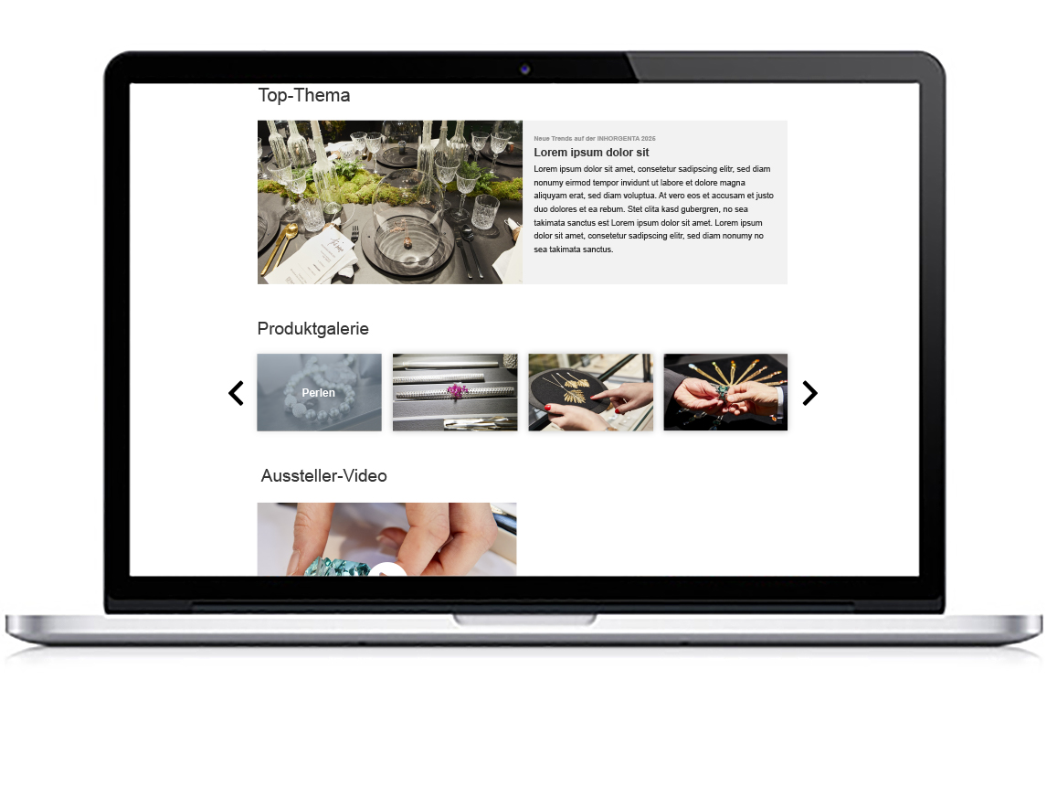 Top-Thema, Produktbilder und Video